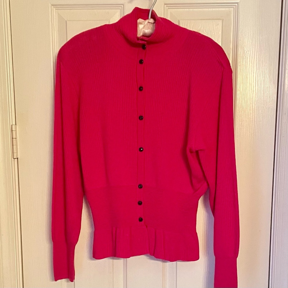 Women's Pink Button-Up Sweater